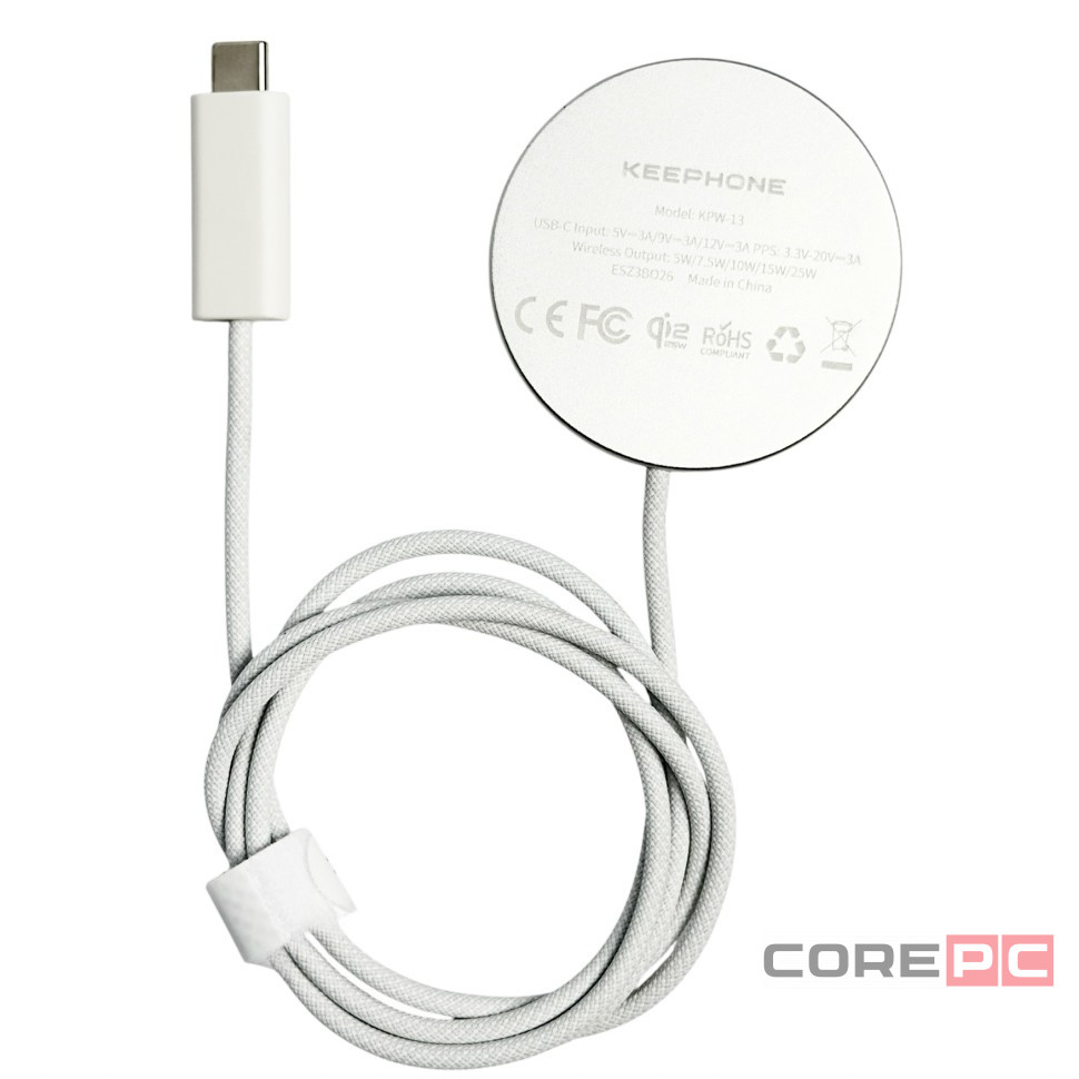 Беспроводное заряд. устр. 3в1 Keephone Airmag KPW-13 Qi2 25W белое
