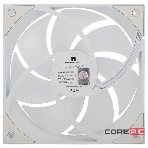 Вентилятор для корпуса Thermalright TL-P12W-S ARGB White (TRTLP12WS)