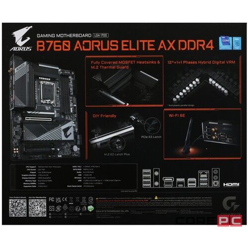 Материнская плата Gigabyte B760 AORUS ELITE AX DDR4