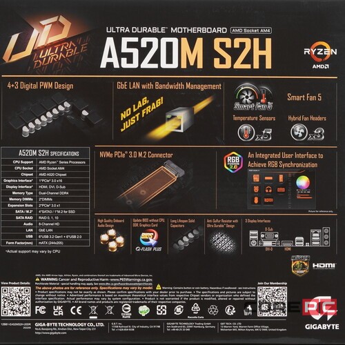 Материнская плата Gigabyte A520M S2H