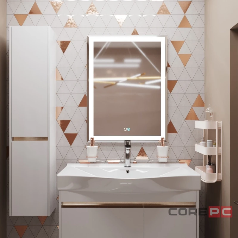 Зеркало MIXLINE Минио-2 600х800 (ШВ) сенсорный выключатель, светодиодная подсветка + подогрев
