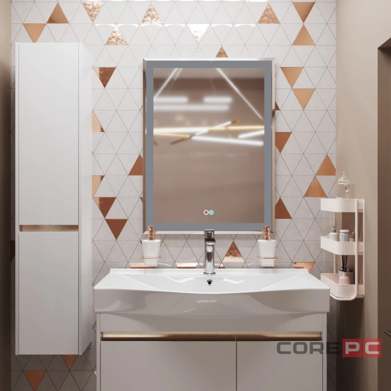 Зеркало MIXLINE Минио-2 600х800 (ШВ) сенсорный выключатель, светодиодная подсветка + подогрев