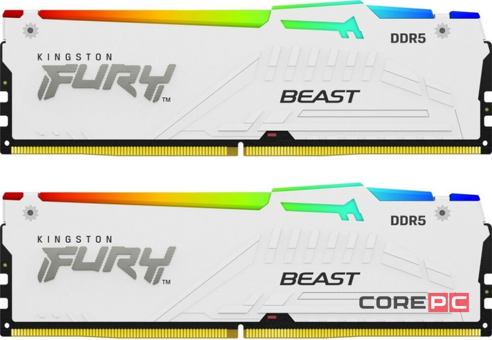 Оперативная память 32 Gb 5600 MHz Kingston FURY Beast RGB White (KF556C40BWAK2-32)