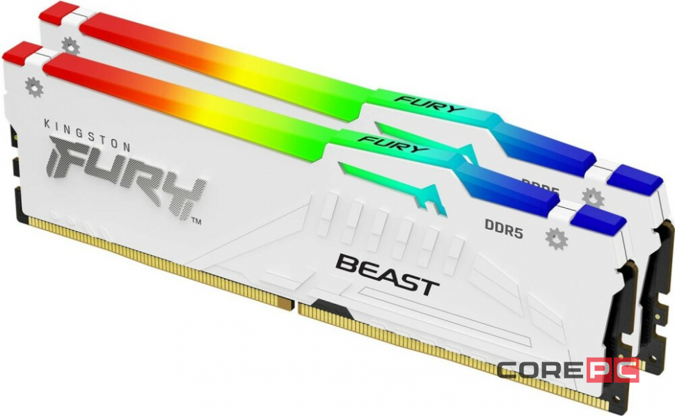 Оперативная память 32 Gb 5600 MHz Kingston FURY Beast RGB White (KF556C40BWAK2-32)