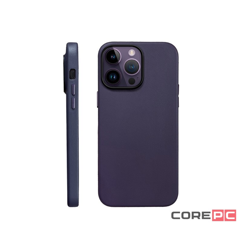 Накладка для i-Phone 15 Pro Max K-Doo Mag Noble кожаная фиолетовая