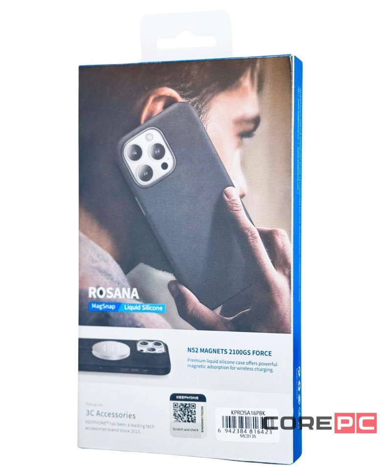 Накладка для i-Phone 16 Pro Keephone Rosana MagSnap черный