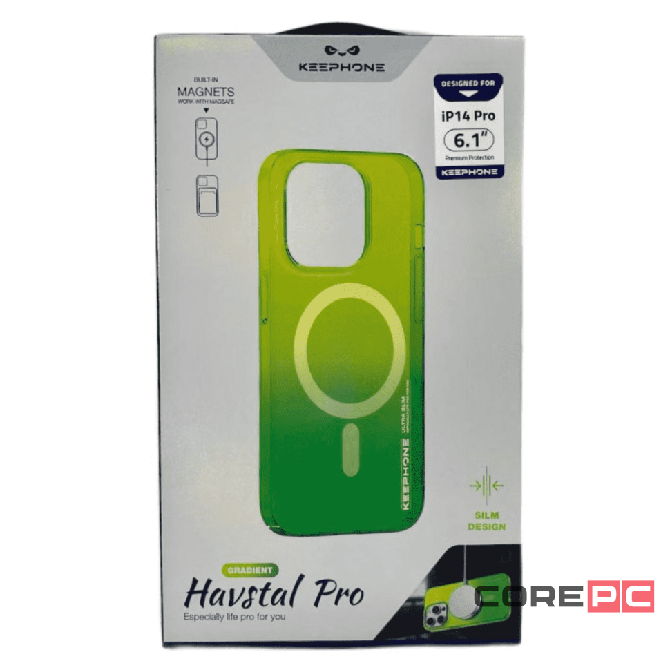 Накладка для i-Phone 14 Pro Keephone Magsafe матовый зеленый