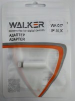 Переходник Walker WA-017 Lightning (папа) на AUX 3.5мм (мама) белый
