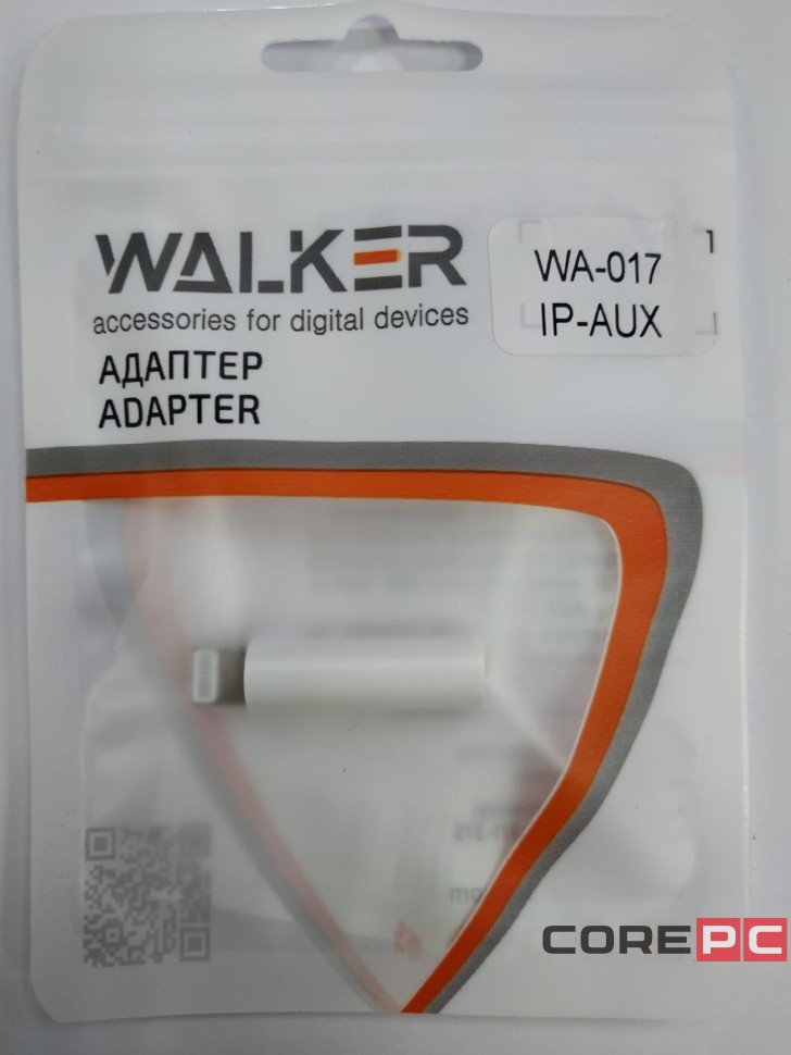 Переходник Walker WA-017 Lightning (папа) на AUX 3.5мм (мама) белый
