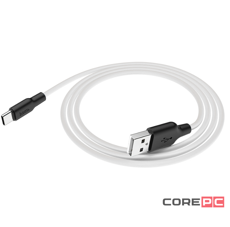 Usb Кабель-зарядка Type-C Hoco X21 Plus 3A 2м мягкий силиконовый белый