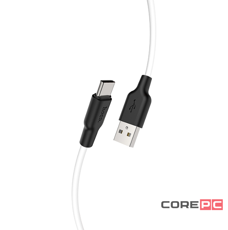Usb Кабель-зарядка Type-C Hoco X21 Plus 3A 2м мягкий силиконовый белый