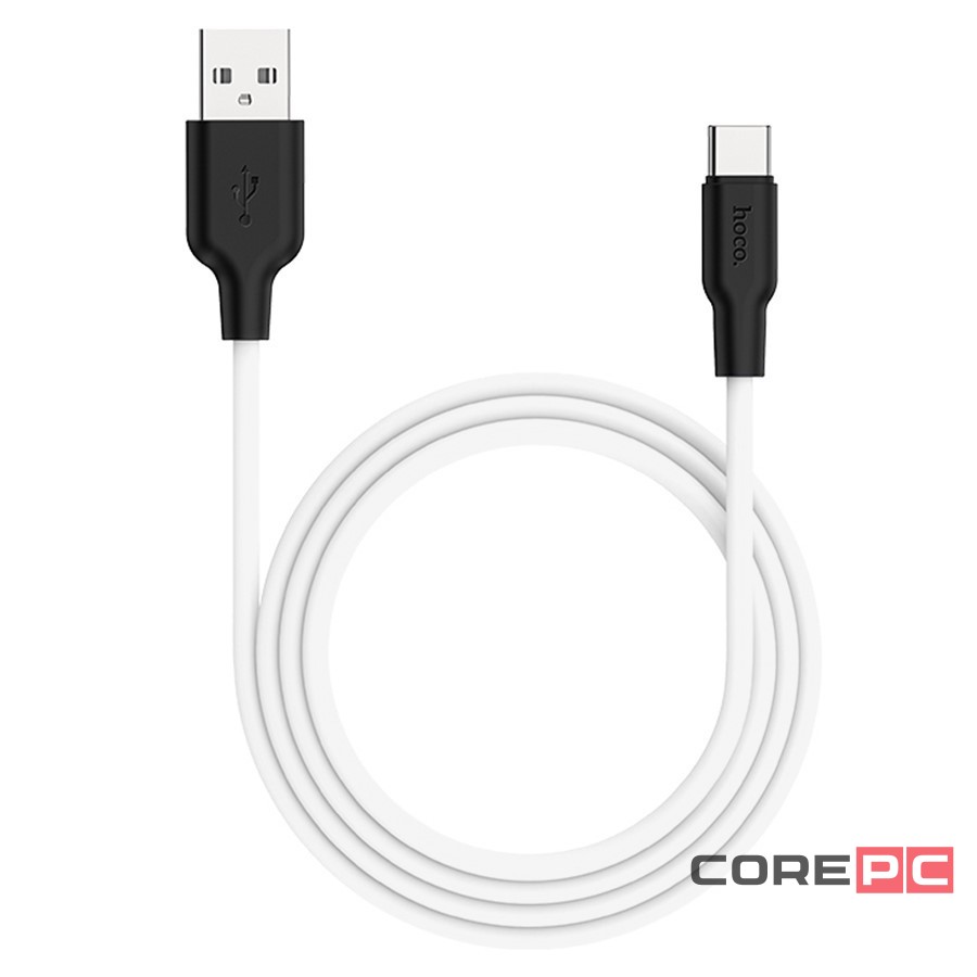 Usb Кабель-зарядка Type-C Hoco X21 Plus 3A 2м мягкий силиконовый белый