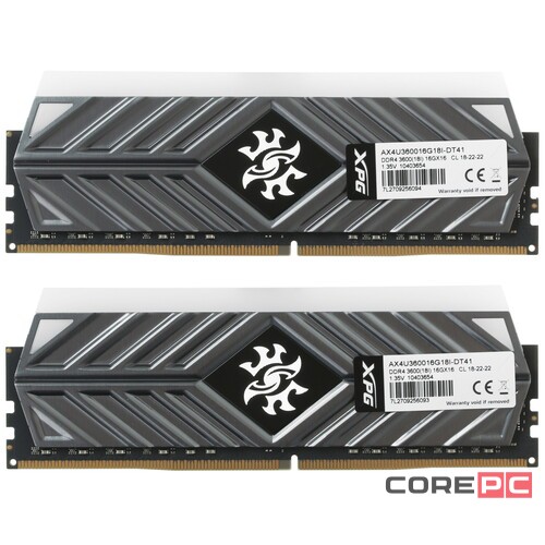 Оперативная память 32 Gb 3600 MHz ADATA XPG SPECTRIX D41 RGB (AX4U360016G18I-DT41)