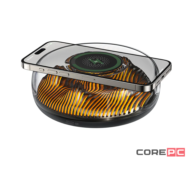 Беспроводное зарядное устройство + ночник Recci Mars RCW-42 15W черное