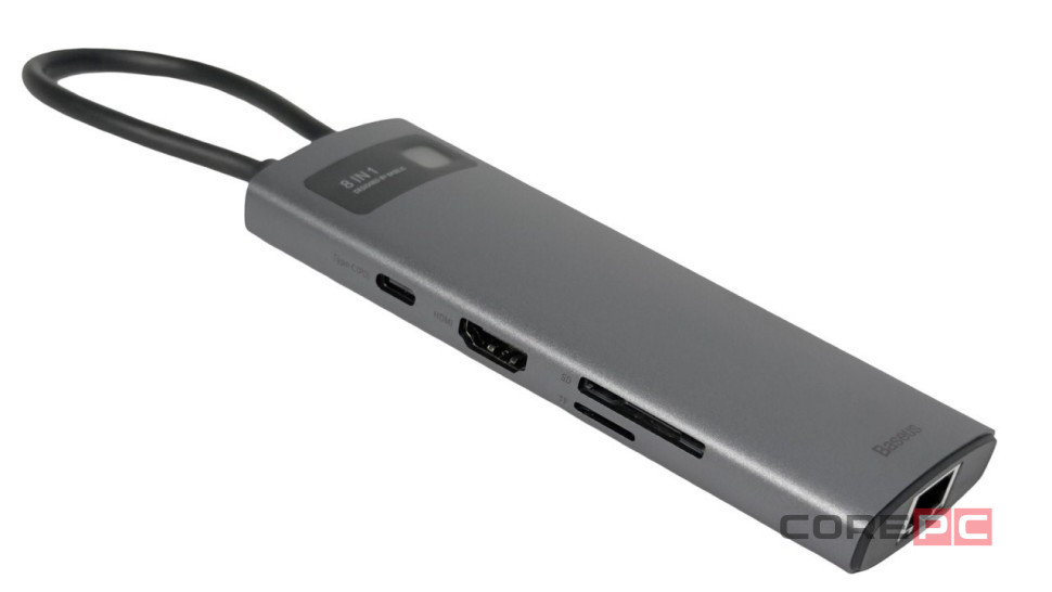 USB-C хаб Baseus StarJoy 8-Port Type-C HUB WKWG080113 серый