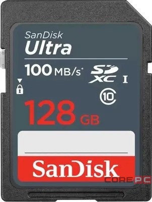 SDXC карта памяти SanDisk 128GB Class10 Ultra UHS-I 100MB/s (SDSDUNR-128G-GN3IN)