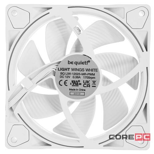 Комплект вентиляторов Be Quiet! LIGHT WINGS RGB White BL100