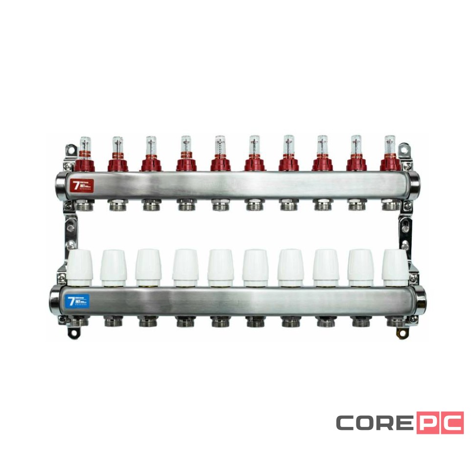 Группа коллект. VIEIR 1х10х3/4quot; с расходомер, дренаж. кр, воздухоотвод., нерж. сталь VR113-10A