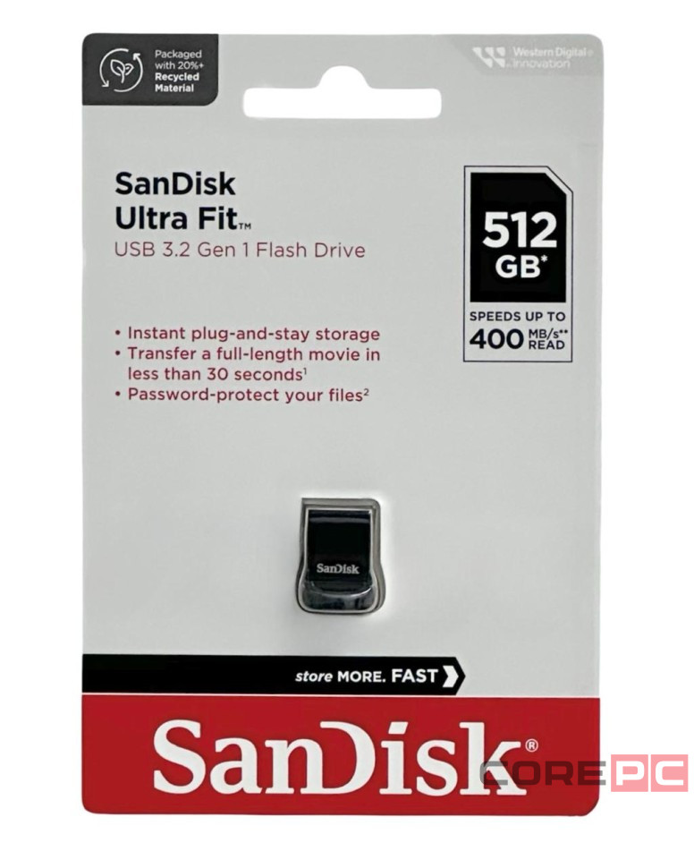 3.1 USB флеш накопитель SanDisk 512GB CZ430 Ultra Fit (SDCZ430-512G-G46)