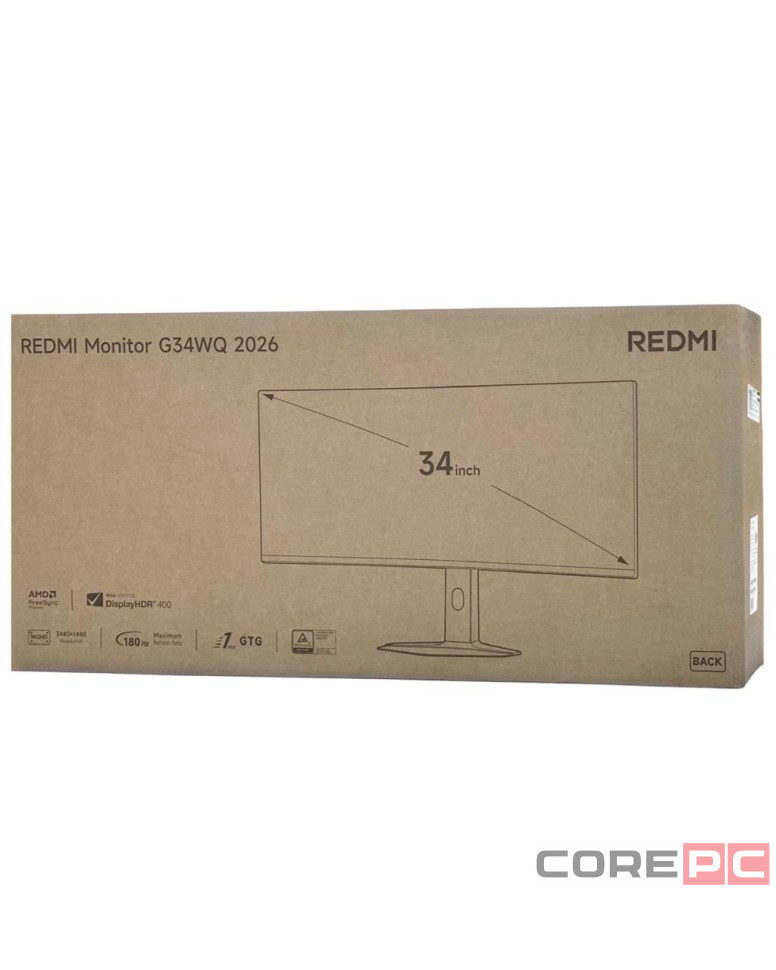 Монитор Xiaomi Redmi G34WQ (2026) 34" 180Hz/3440x1440/WQHD/1мс (С34WQDA-RG)