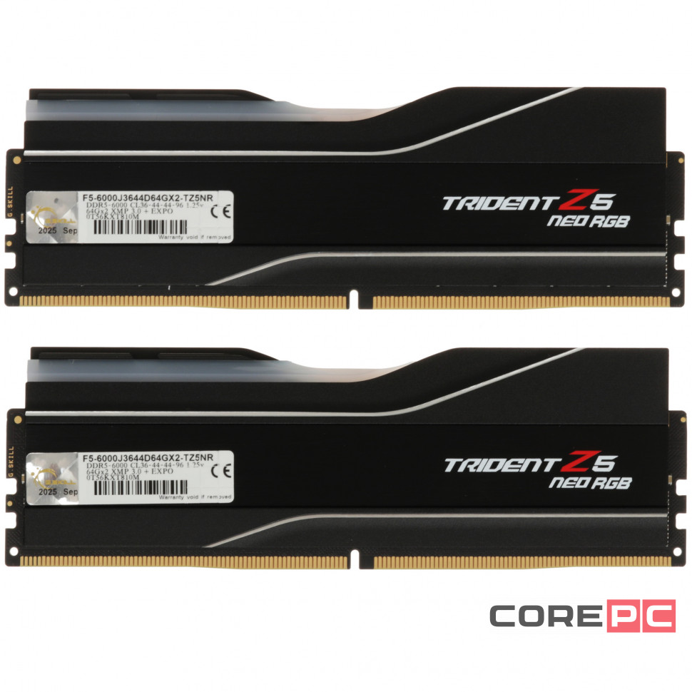 Оперативная память 128 Gb 6000 MHz G.Skill TRIDENT Z5 Neo RGB Black (F5-6000J3644D64GX2-TZ5NR)