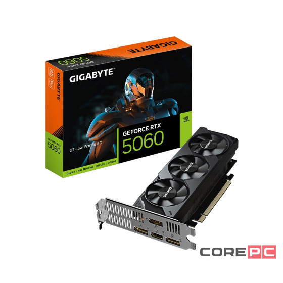 Видеокарта Gigabyte (GV-N5060D7-8GL) GeForce RTX 5060 8GB D7 Low Profile