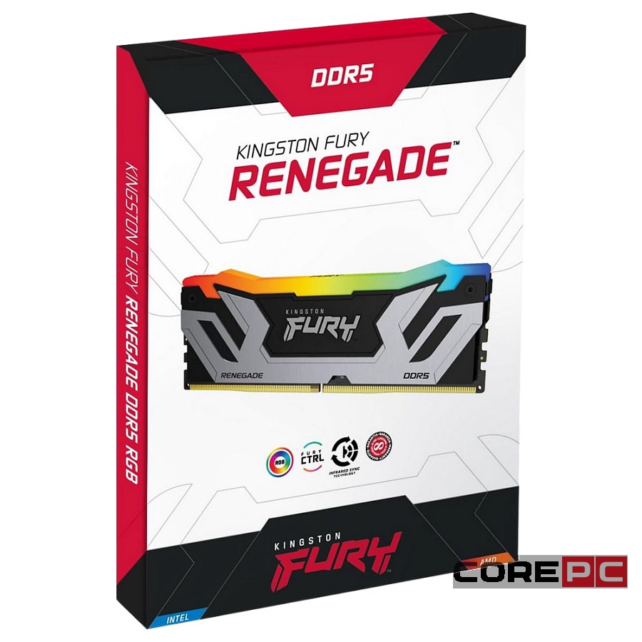 Оперативная память 24 Gb 8400 MHz Kingston FURY Renegade RGB Silver/Black (KF584CU40RSA-24)