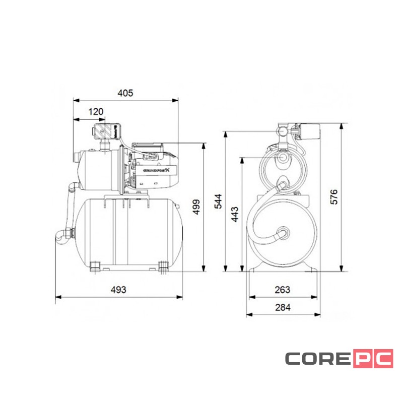 Установка насосная самовсасывающая Grundfos JP 3-42 PT-H