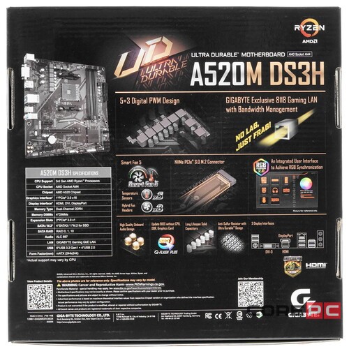 Материнская плата Gigabyte A520M DS3H