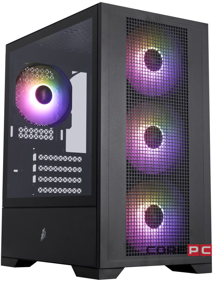 Компьютерный корпус 1STPLAYER Go2 ARGB Black (Go2-BK-4F7)