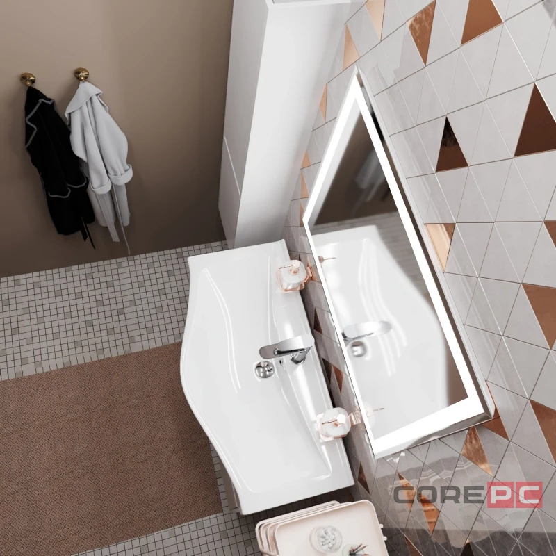 Зеркало MIXLINE Минио-2 800х700 (ШВ) сенсорный выключатель, светодиодная подсветка + подогрев