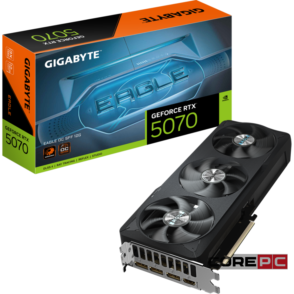 Видеокарта Gigabyte (GV-N5070EAGLE OC-12GD) GeForce RTX 5070 12GB EAGLE SFF OC