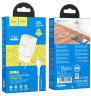 Сетевое зарядное устройство Hoco (N25) Maker 2xUSB/2.1A + кабель Lightning (белый)
