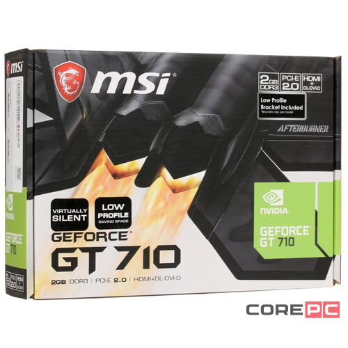 Видеокарта MSI (GT 710 2GD3H LP) GeForce GT 710 2GB Silent LowProfile