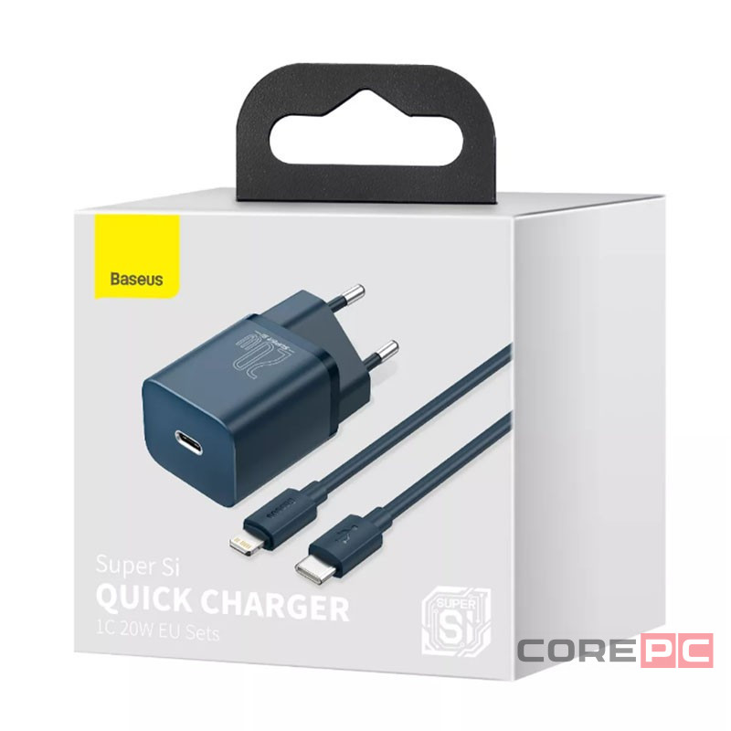 Сетевое зар. устр. Baseus Super Si 1C кабель Lightning 20W (TZCCSUP-B03) синее