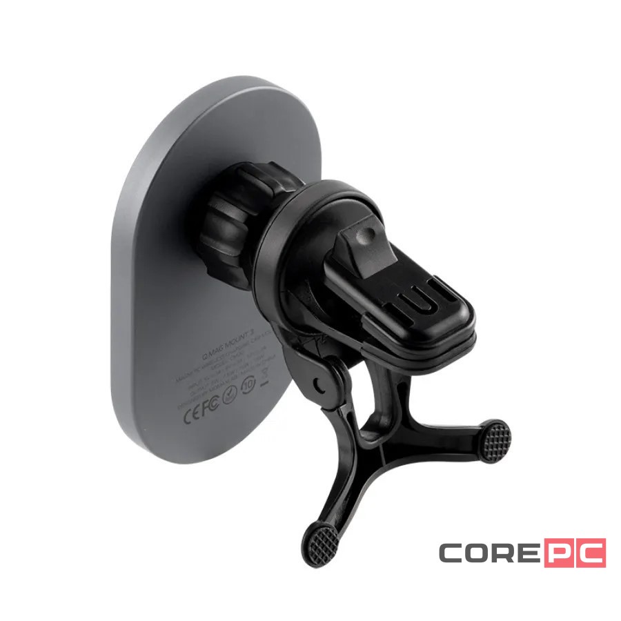 Держатель магнитный c Magsafe в воздуховод Momax Q.Mag Mount 3 15W серый