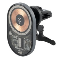 Держатель магнитный c Magsafe в воздуховод Momax Q.Mag Mount 3 15W серый