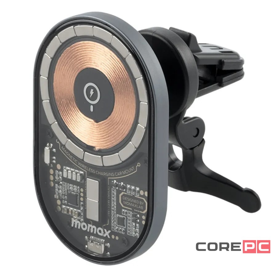 Держатель магнитный c Magsafe в воздуховод Momax Q.Mag Mount 3 15W серый