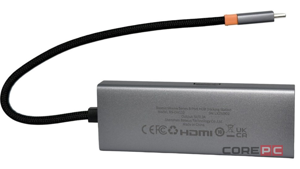 USB-C хаб Baseus Flite Series 5-Port B00052809813-00 серый