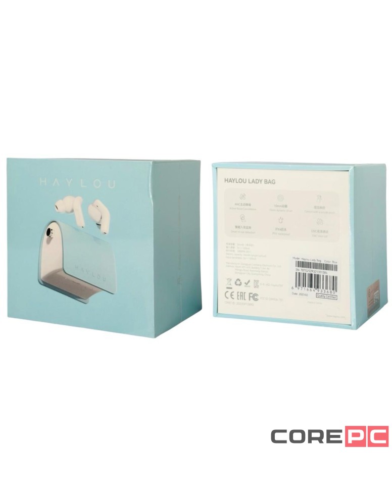 Беспроводные наушники TWS Haylou Lady Bag T87 38mAh/ANC/IPX4 голубые