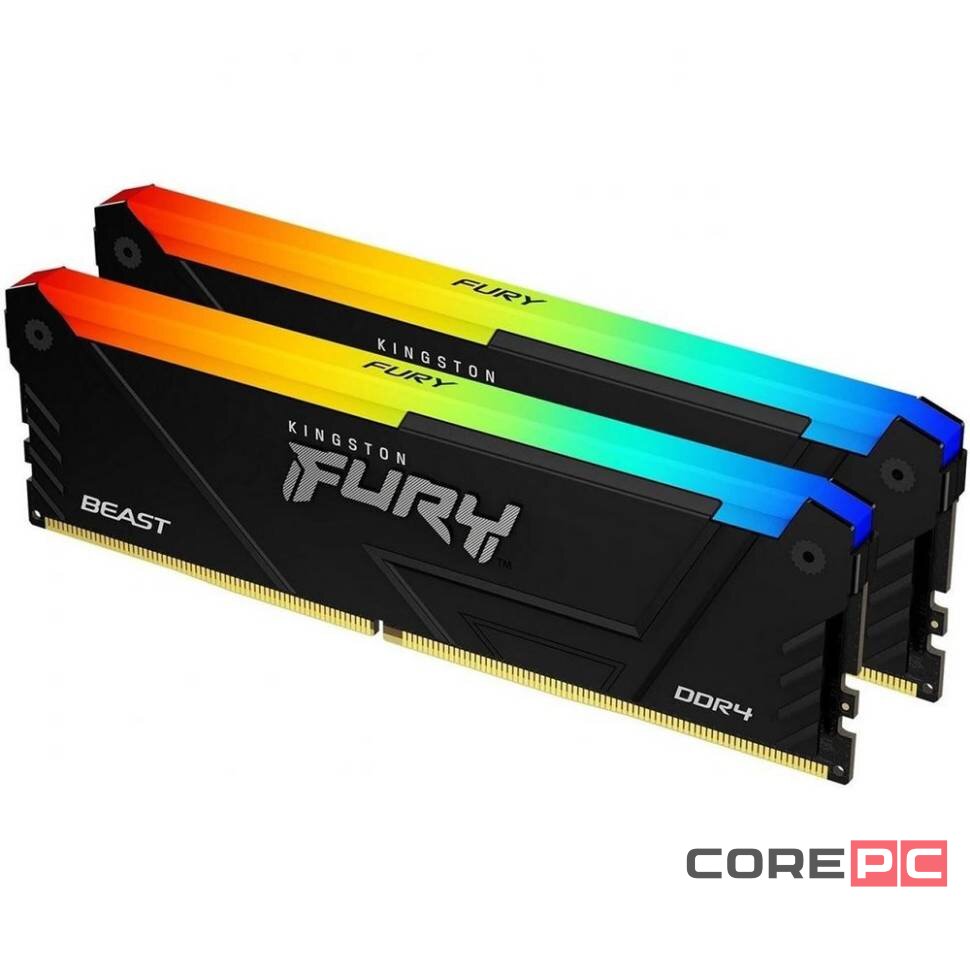 Оперативная память 32 Gb 3733 MHz Kingston FURY Beast RGB Black XMP (KF437C19BB12AK2/32)