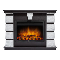 Каминокомплект: Очаг Electrolux EFP/P-2520LS N, портал Excalibur 25 камень белый