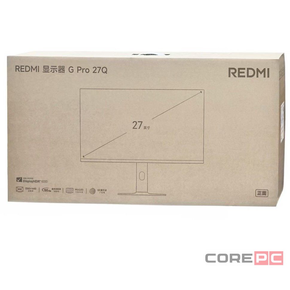 Монитор Redmi 27" G Pro 27Q 180Hz/2560×1440/MiniLED/AMD FreeSync (P27QDA-RGP) черный
