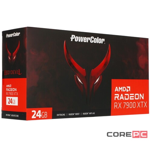 Видеокарта PowerColor (RX 7900 XTX 24G-E/OC) Radeon RX 7900 XTX 24GB Red Devil