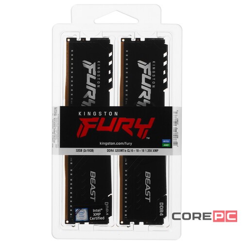Оперативная память 32 Gb 3200 MHz Kingston FURY Beast (KF432C16BB1K2/32)