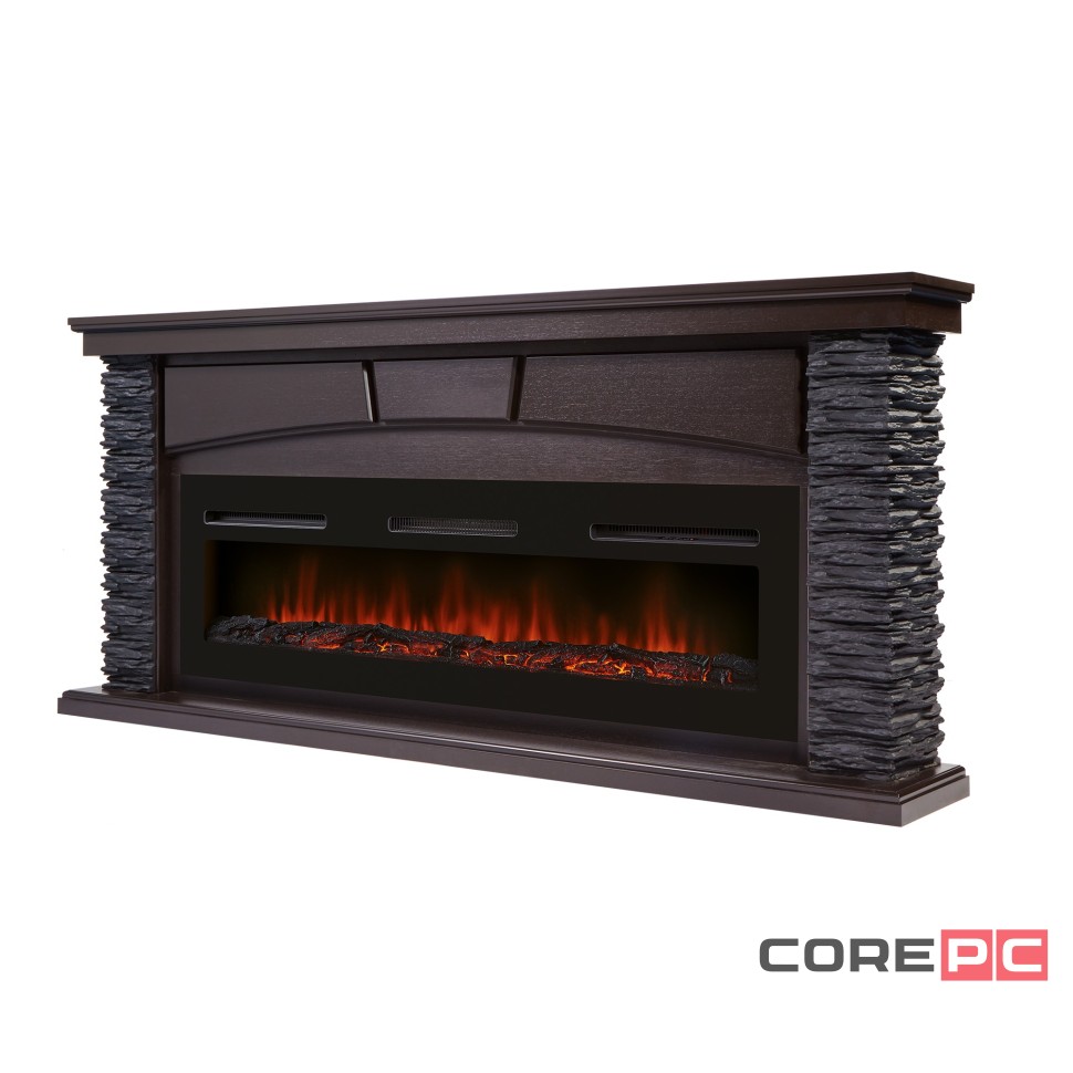 Портал Firelight Porto Long камень черный, шпон венге