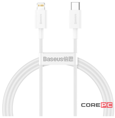 Кабель Baseus Superior Series 20W (Type-C) на (Lightning) (CATLYS-C02) 200см силикон (белый)