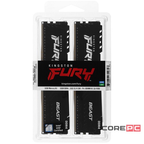 Оперативная память 32 Gb 3600 MHz Kingston FURY Beast (KF436C18BBK2/32)