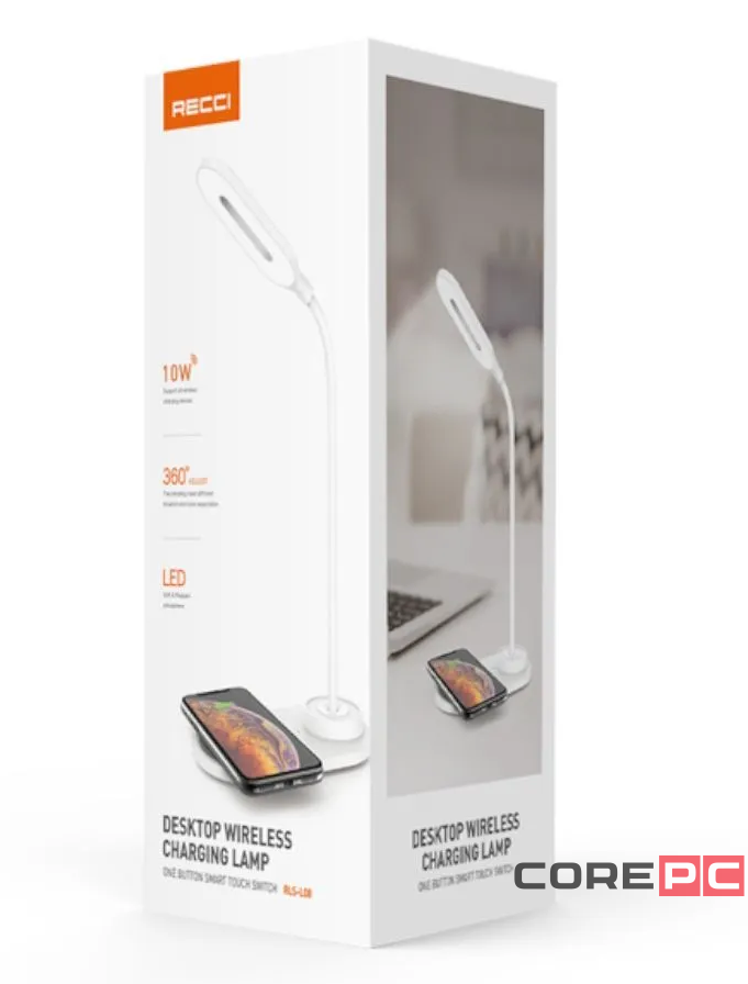 Беспроводное зарядное устройство + лампа Recci RLS-L08 10W белое