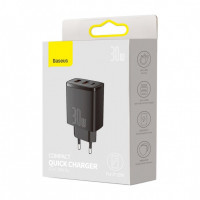 Сетевое зар. устр. Baseus Super Si Quick Charger 2USB/1C 30W EU CCXJ-E01 черное